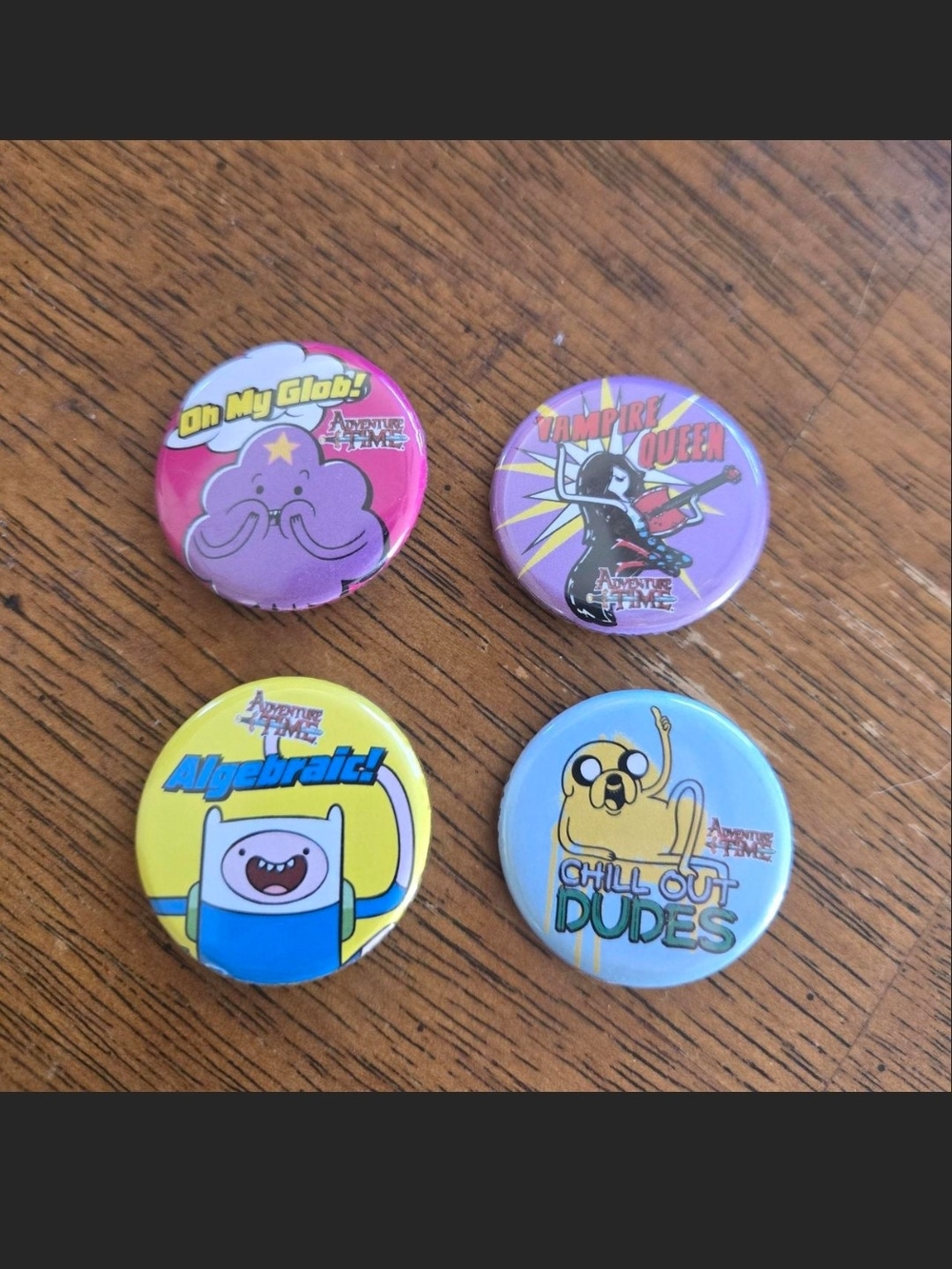 Adventure Time Pin/buttons Set Of 4